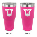 Baseball Jersey 30 oz Stainless Steel Tumbler - Pink - Double Sided (Personalized)