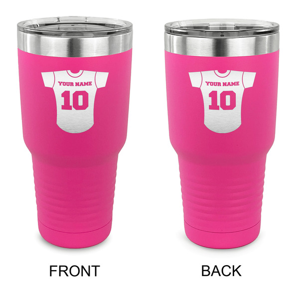 Custom Baseball Jersey 30 oz Stainless Steel Tumbler - Pink - Double Sided (Personalized)