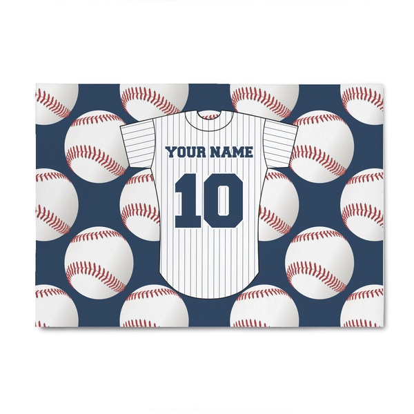 Custom Baseball Jersey 4' x 6' Patio Rug (Personalized)