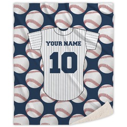 Baseball Jersey Sherpa Throw Blanket - 60"x80" (Personalized)