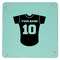 Baseball Jersey 9" x 9" Teal Leatherette Snap Up Tray - APPROVAL