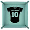 Baseball Jersey 9" x 9" Teal Leatherette Snap Up Tray - FOLDED