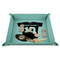 Baseball Jersey 9" x 9" Teal Leatherette Snap Up Tray - STYLED