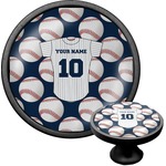 Baseball Jersey Cabinet Knob (Black) (Personalized)