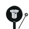 Baseball Jersey Black Plastic 5.5" Stir Stick - Round - Closeup