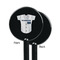 Baseball Jersey Black Plastic 5.5" Stir Stick - Single Sided - Round - Front & Back