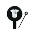 Baseball Jersey Black Plastic 7" Stir Stick - Round - Closeup