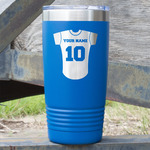 Baseball Jersey 20 oz Stainless Steel Tumbler - Royal Blue - Double Sided (Personalized)