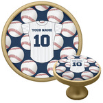 Baseball Jersey Cabinet Knob - Gold (Personalized)