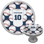 Baseball Jersey Cabinet Knob (Silver) (Personalized)