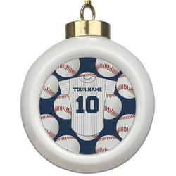 Baseball Jersey Ceramic Ball Ornament (Personalized)