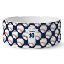 Baseball Jersey Ceramic Dog Bowl - Large (Personalized)