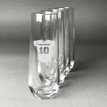 Baseball Jersey Champagne Flute - Stemless Engraved - Set of 4 (Personalized)