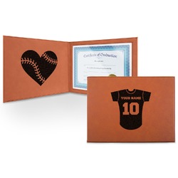 Baseball Jersey Leatherette Certificate Holder - Front and Inside (Personalized)