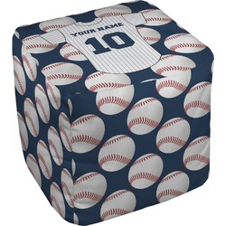 Baseball Jersey Cube Pouf Ottoman - 18" (Personalized)