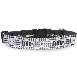 Baseball Jersey Deluxe Dog Collar - Double Extra Large (20.5" to 35") (Personalized)