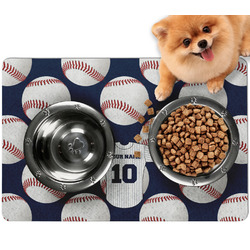 Baseball Jersey Dog Food Mat - Small w/ Name and Number