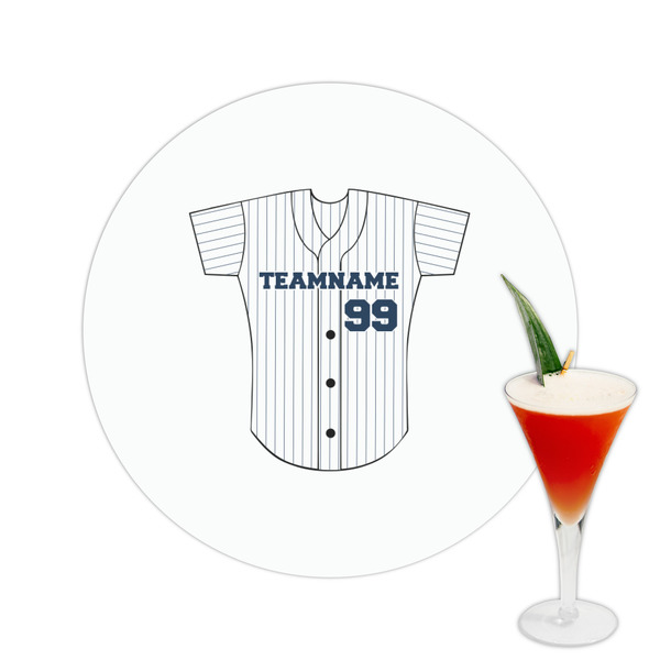 Custom Baseball Jersey Printed Drink Topper -  2.5" (Personalized)