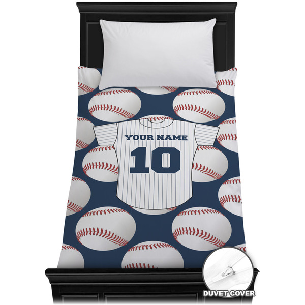 Custom Baseball Jersey Duvet Cover - Twin XL (Personalized)