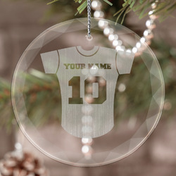 Baseball Jersey Engraved Glass Ornament (Personalized)