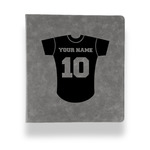 Baseball Jersey Leather Binder - 1" - Grey (Personalized)