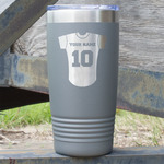 Baseball Jersey 20 oz Stainless Steel Tumbler - Grey - Double Sided (Personalized)