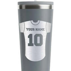 Baseball Jersey RTIC Everyday Tumbler with Straw - 28oz - Grey - Double-Sided (Personalized)