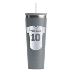 Baseball Jersey RTIC Everyday Tumbler with Straw - 28oz - Grey - Single-Sided (Personalized)