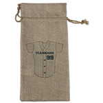 Baseball Jersey Large Burlap Gift Bag - Front (Personalized)