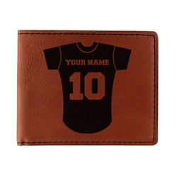 Baseball Jersey Leatherette Bifold Wallet - Double Sided (Personalized)