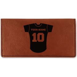 Baseball Jersey Leatherette Checkbook Holder - Double Sided (Personalized)