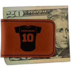 Baseball Jersey Leatherette Magnetic Money Clip - Single Sided (Personalized)