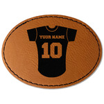 Baseball Jersey Faux Leather Iron On Patch - Oval (Personalized)