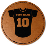 Baseball Jersey Faux Leather Iron On Patch - Round (Personalized)