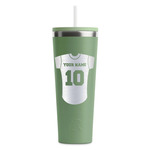 Baseball Jersey RTIC Everyday Tumbler with Straw - 28oz - Light Green - Single-Sided (Personalized)