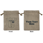 Baseball Jersey Medium Burlap Gift Bag - Front & Back (Personalized)