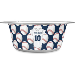 Baseball Jersey Stainless Steel Dog Bowl - Medium (Personalized)