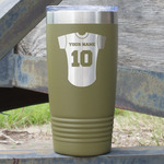 Baseball Jersey 20 oz Stainless Steel Tumbler - Olive - Single Sided (Personalized)