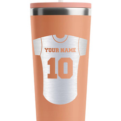 Baseball Jersey RTIC Everyday Tumbler with Straw - 28oz - Peach - Double-Sided (Personalized)