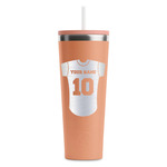 Baseball Jersey RTIC Everyday Tumbler with Straw - 28oz - Peach - Single-Sided (Personalized)