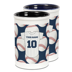 Baseball Jersey Ceramic Pencil Holder - Large