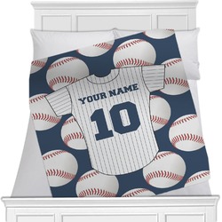 Baseball Jersey Minky Blanket - Twin / Full - 80"x60" - Double Sided (Personalized)