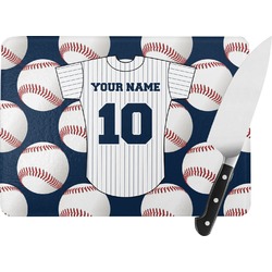 Baseball Jersey Rectangular Glass Cutting Board - Medium - 11"x8" (Personalized)