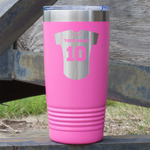 Baseball Jersey 20 oz Stainless Steel Tumbler - Pink - Double Sided (Personalized)