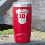 Baseball Jersey 20 oz Stainless Steel Tumbler - Red - Double Sided (Personalized)