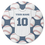 Baseball Jersey Round Rubber Backed Coaster (Personalized)