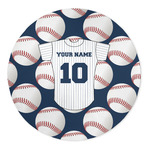 Baseball Jersey 5' Round Indoor Area Rug (Personalized)