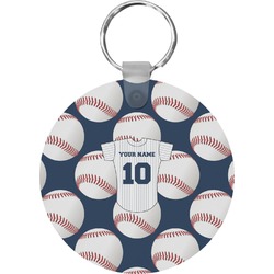 Baseball Jersey Round Plastic Keychain (Personalized)