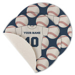 Baseball Jersey Round Linen Placemat - Single Sided - Set of 4 (Personalized)