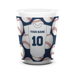 Baseball Jersey Ceramic Shot Glass - 1.5 oz - White - Single (Personalized)